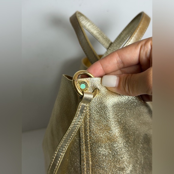 Tiffany & Co. Reversible Tote Bag Metallic Gold Leather/Mustard Suede - Picture 7 of 16